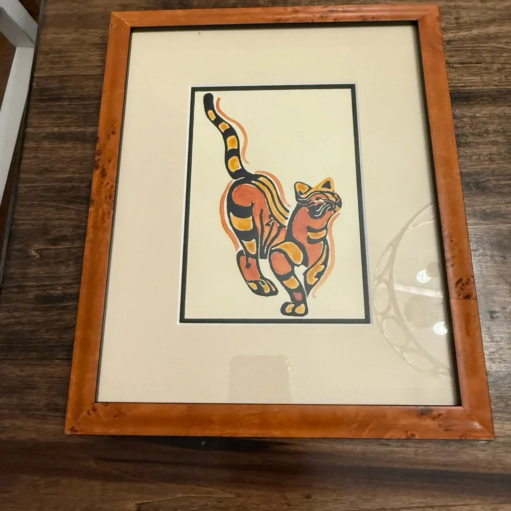 Framed Dick Whittington’s cat style Art Print with Frame - Picture 2 of 10